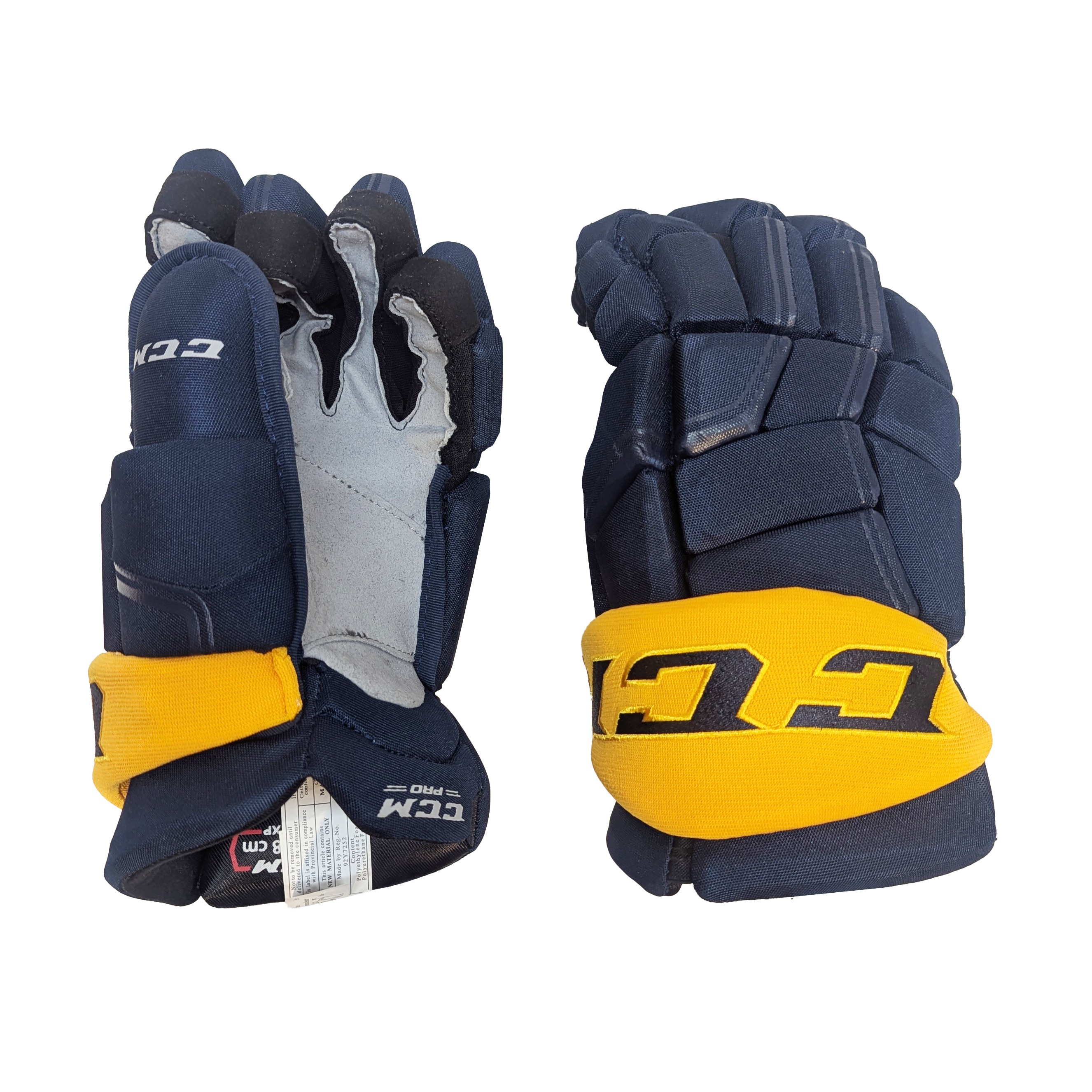 CCM HGQLXP - NHL Pro Stock Glove - Buffalo Sabres (Navy/Yellow)